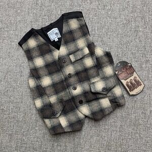 Vintage MONKEY WEAR Neiman‎ Marcus Wool Vest Size 6 Plaid Made in U.S.A